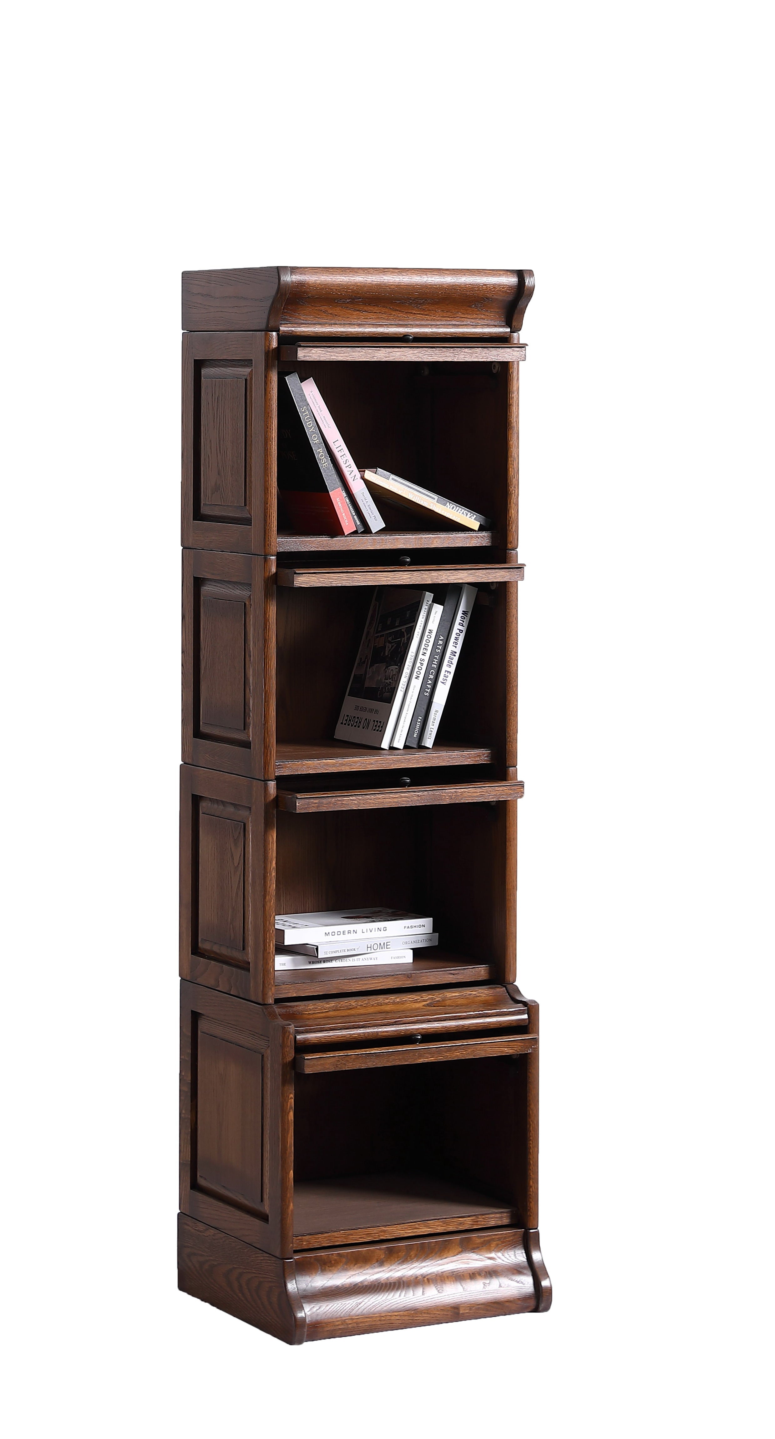 Mission Narrow Barrister Bookcase - Beveled Glass