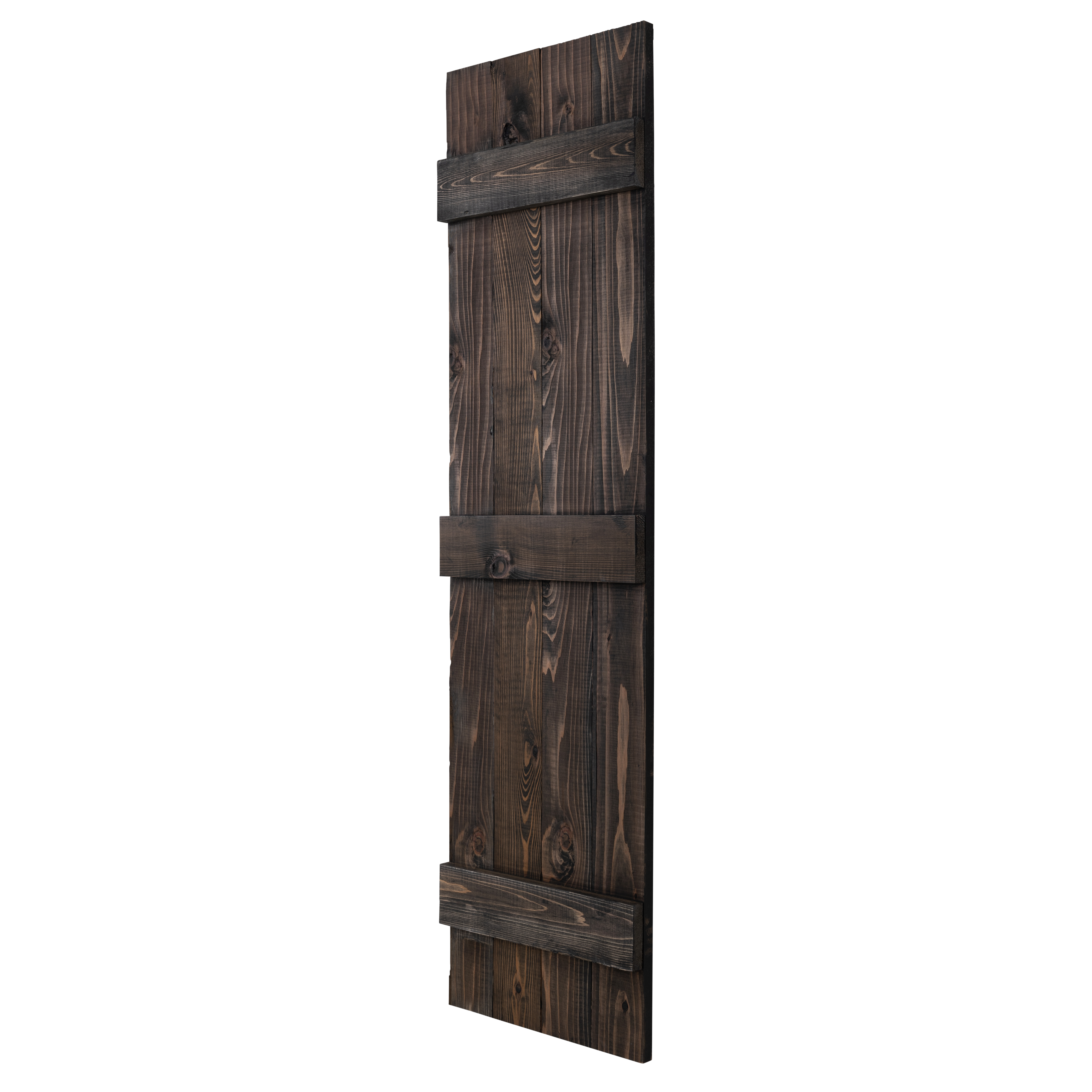 Traditional Board & Batten Exterior Wood Shutters - Cedar - Set of 2