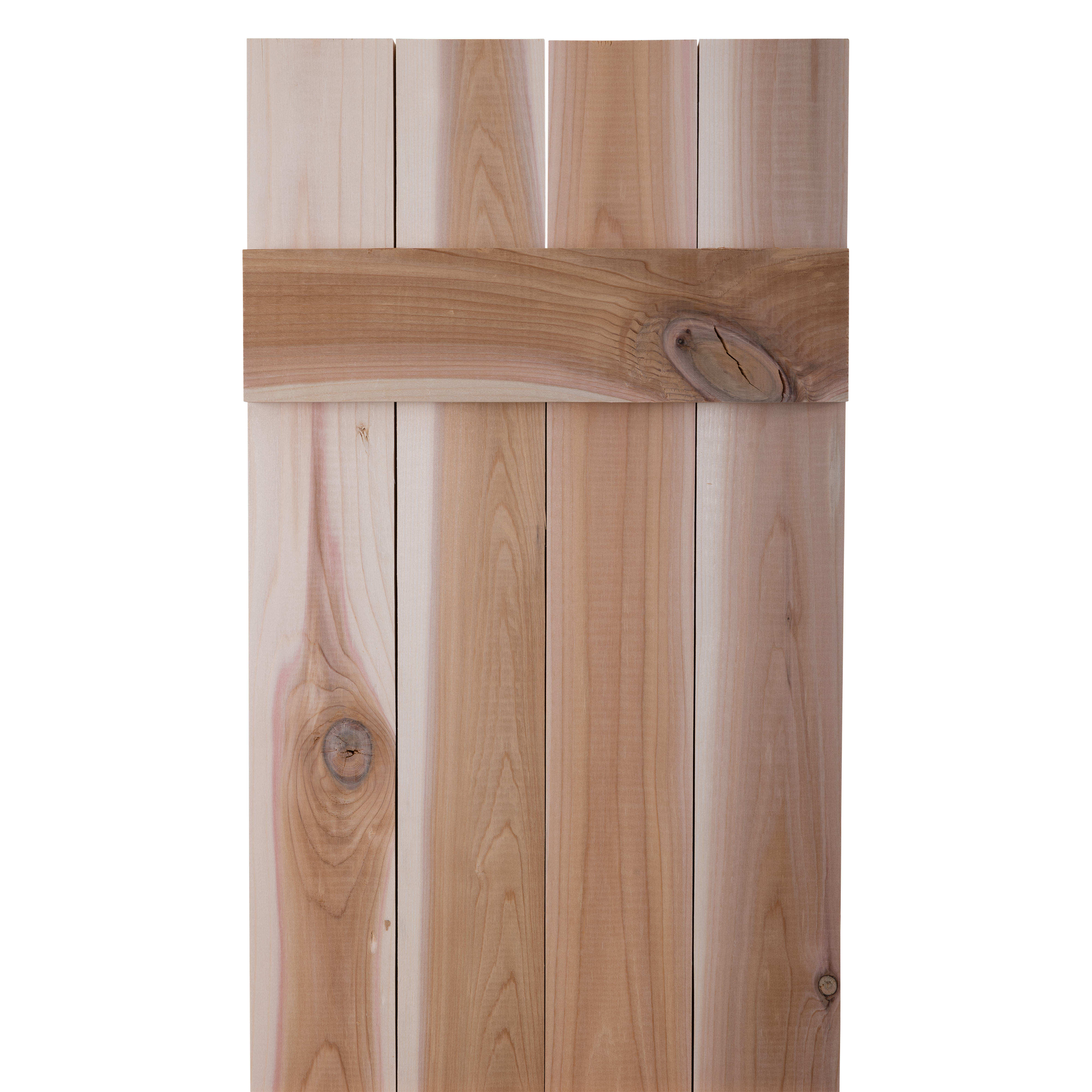 Traditional Board & Batten Exterior Wood Shutters - Cedar - Set of 2