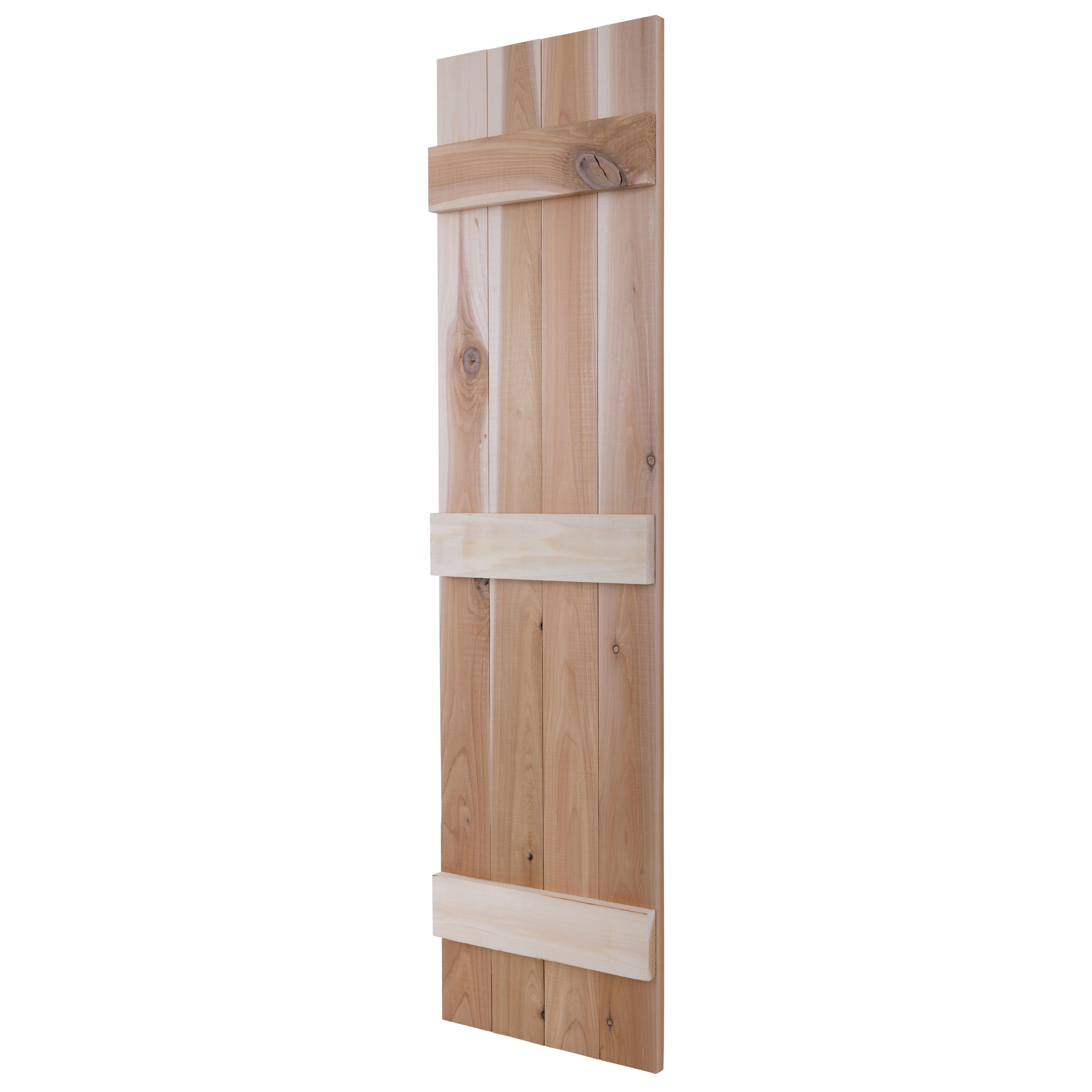 Traditional Board & Batten Exterior Wood Shutters - Cedar - Set of 2