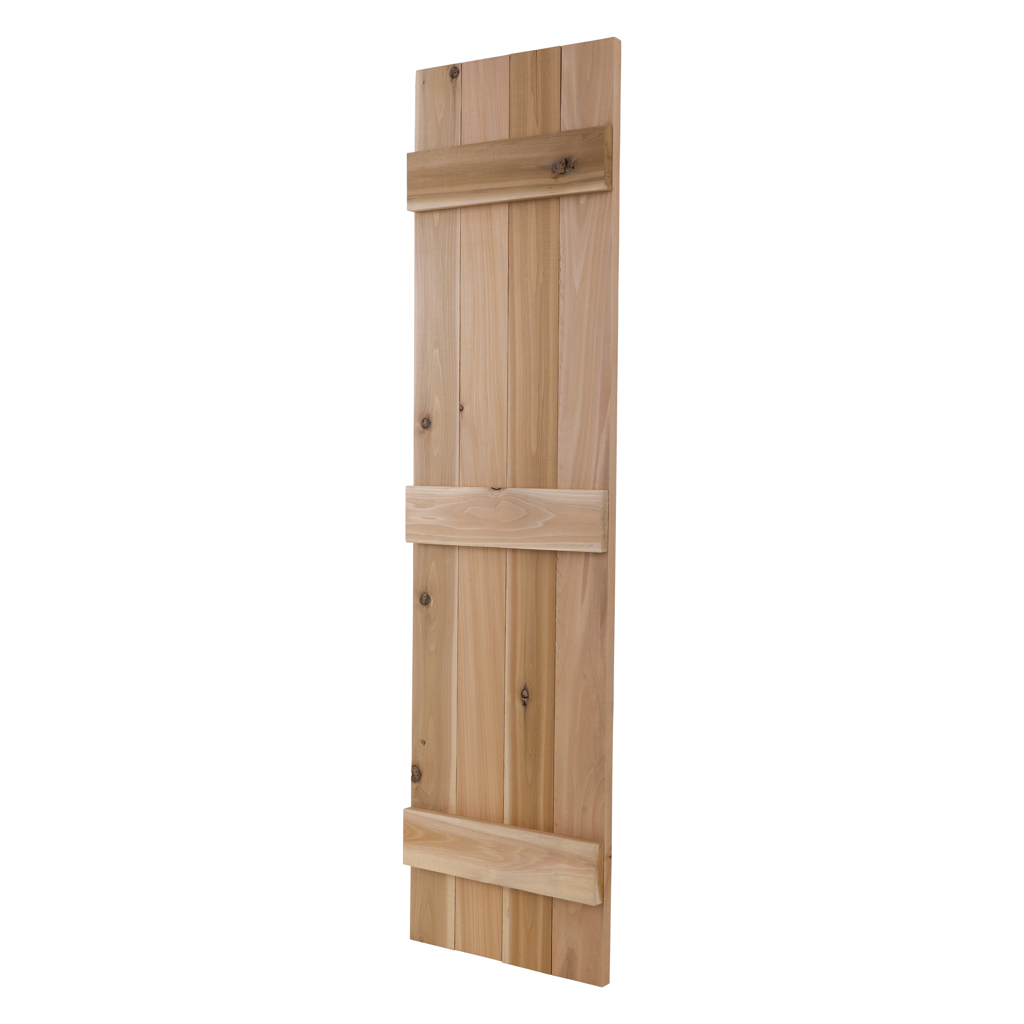 Traditional Board & Batten Exterior Wood Shutters - Cedar - Set of 2