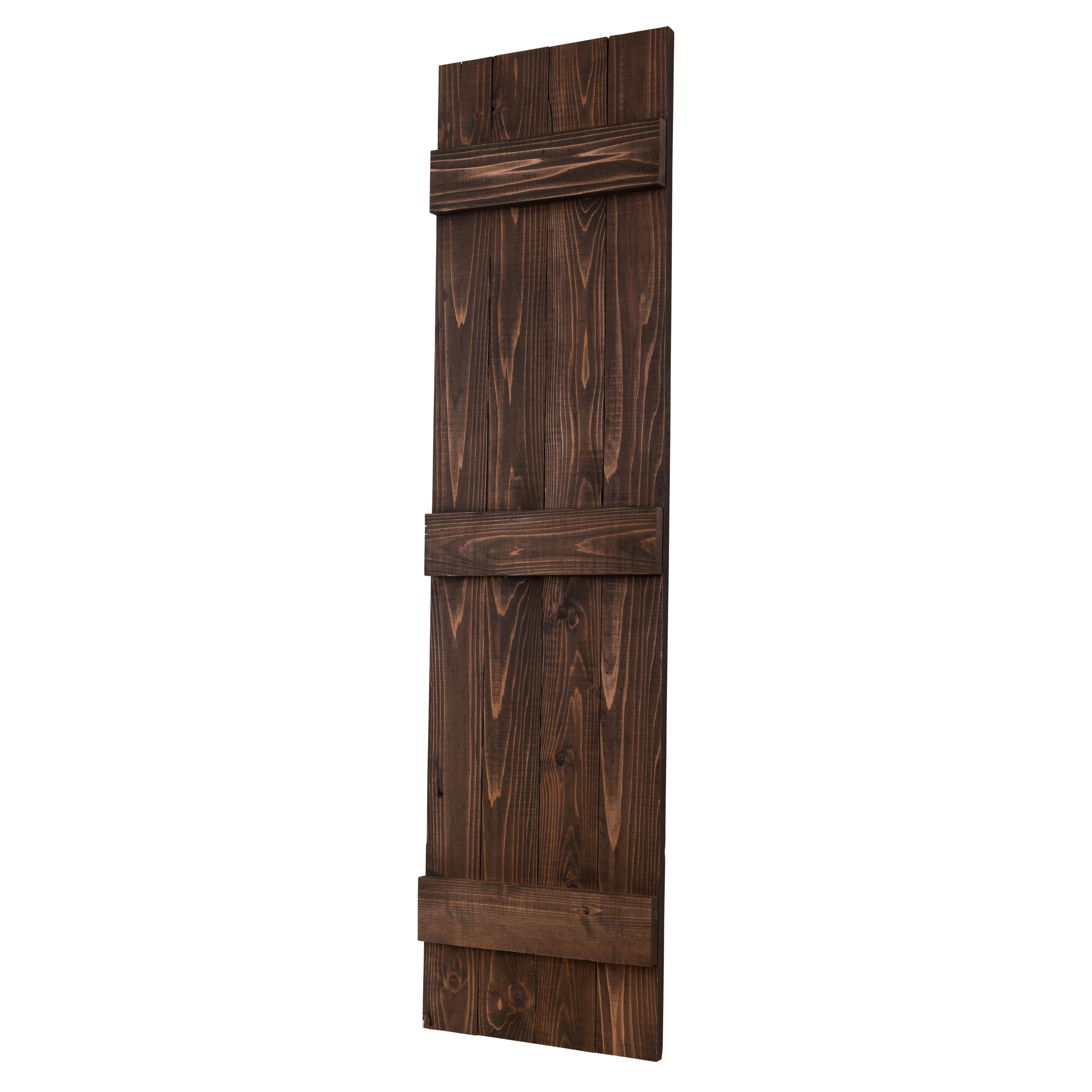 Traditional Board & Batten Exterior Wood Shutters - Cedar - Set of 2