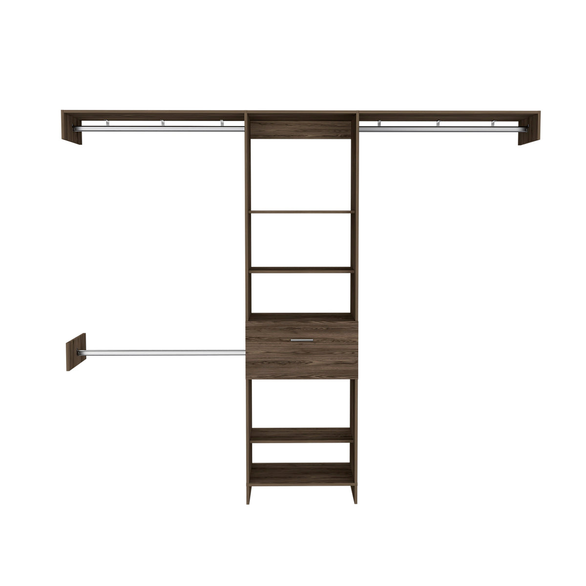 Calveston 1-Drawer 4-Shelf Closet System - Dark Walnut