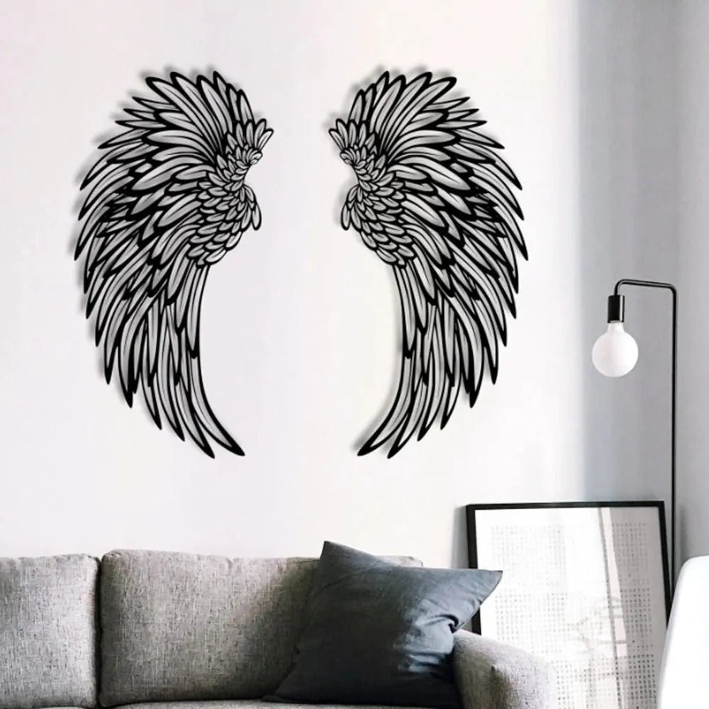 Vibe Geeks Angel Wings Metal Wall Decor with LED Light -Battery Powered-2