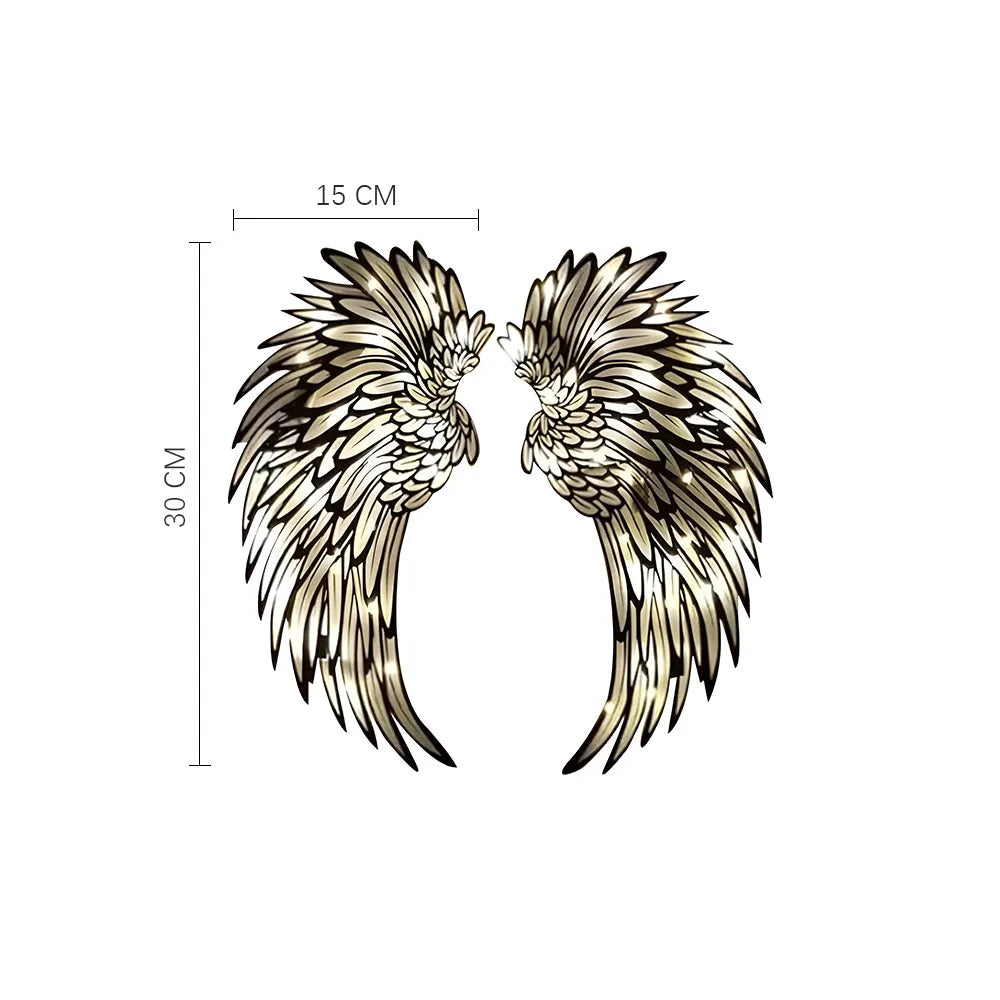 Vibe Geeks Angel Wings Metal Wall Decor with LED Light -Battery Powered-5