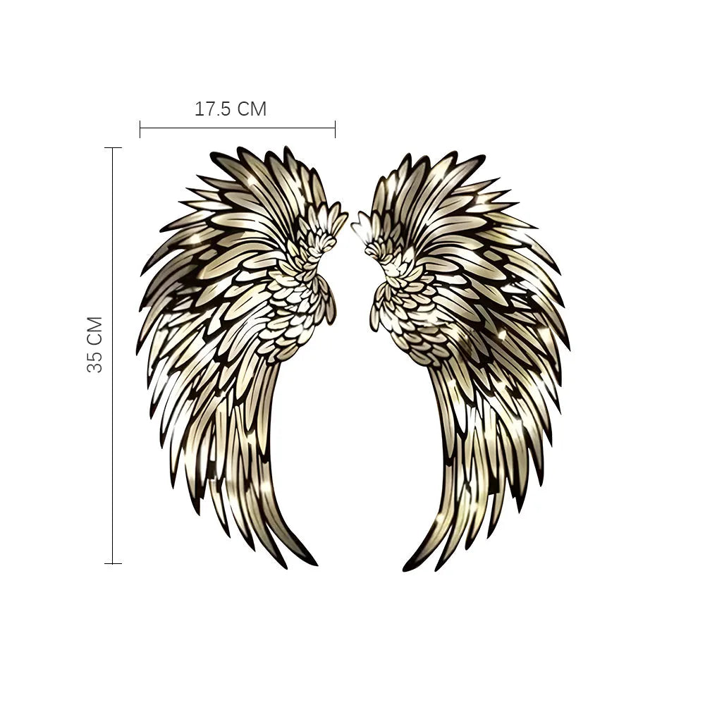 Vibe Geeks Angel Wings Metal Wall Decor with LED Light -Battery Powered-6