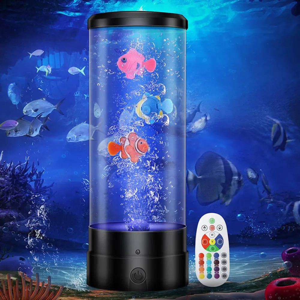 Vibe Geeks Fantasy Fish LED Remote Controlled Lava Lamp USB Plugged-in-3