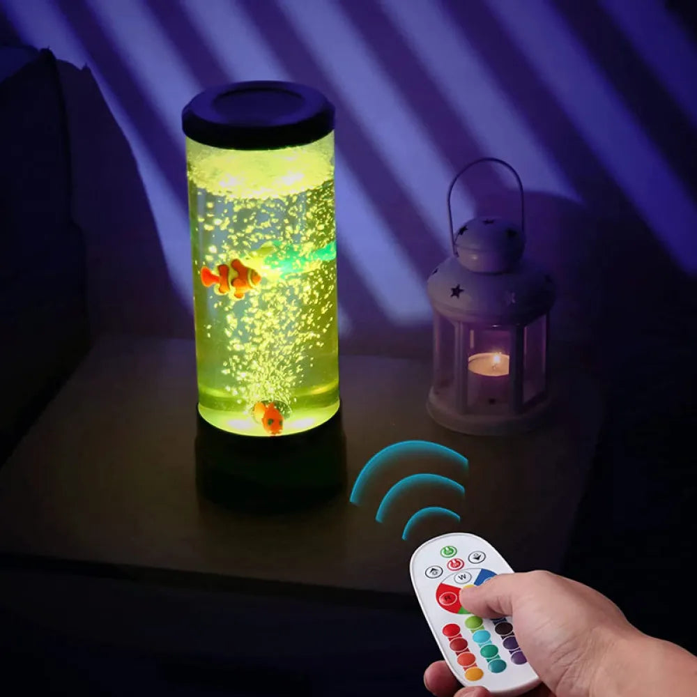 Vibe Geeks Fantasy Fish LED Remote Controlled Lava Lamp USB Plugged-in-4