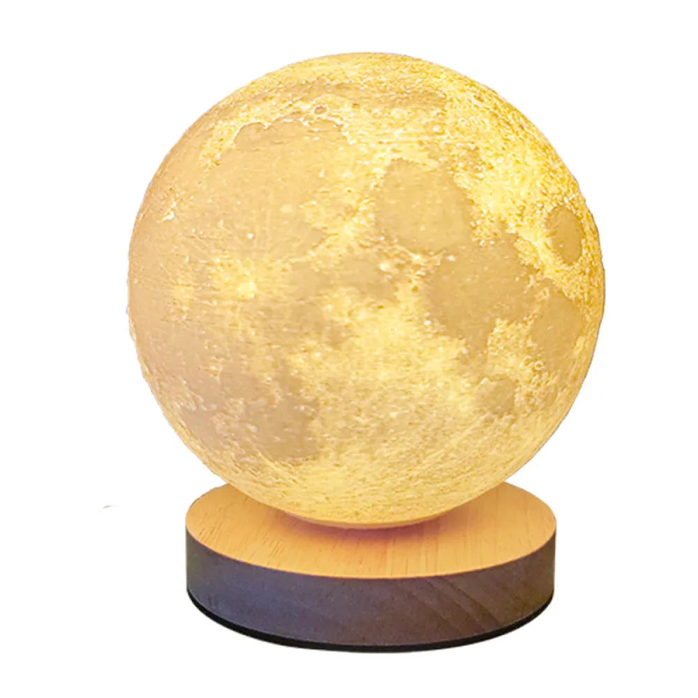 Vibe Geeks 16 Colors Floating and Spinning LED 3D Moon Indoor Night Lamp-0