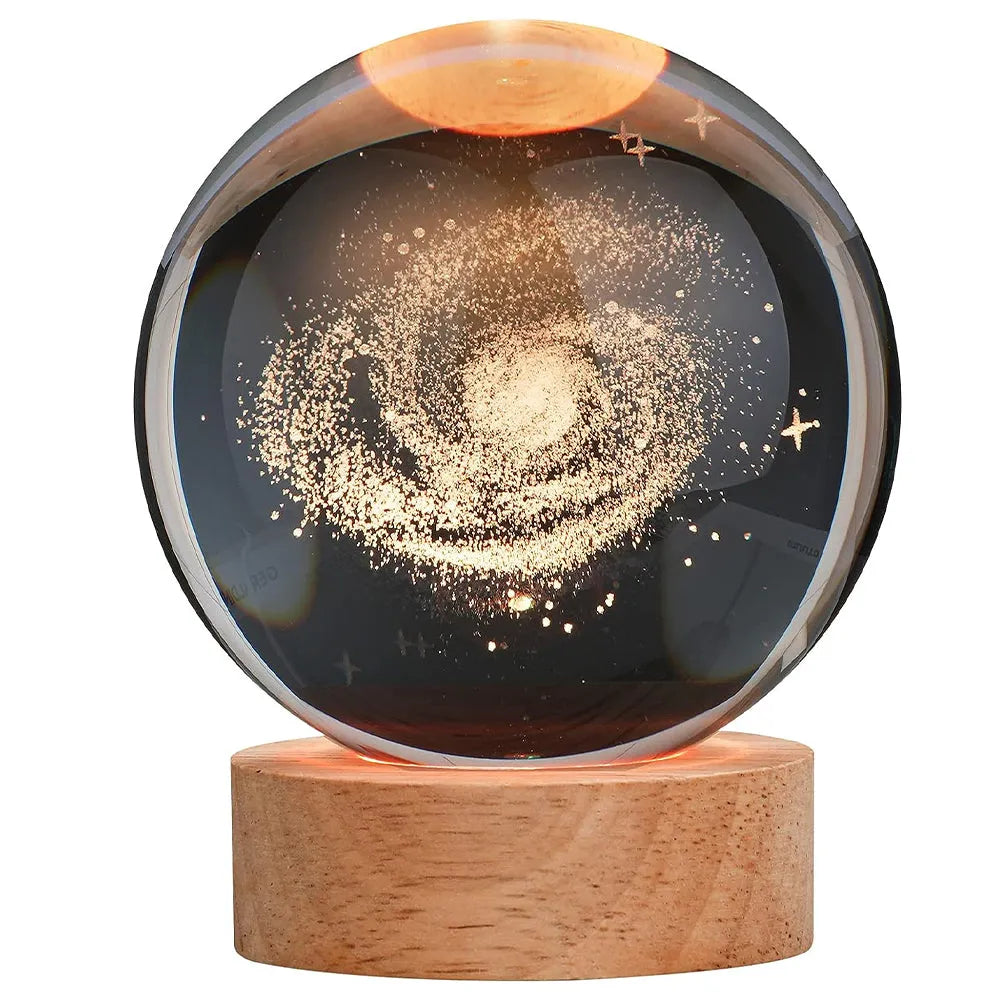 Vibe Geeks Crystal Ball Lamp with Wooden Base for Beside Table USB-Rechargeable-0