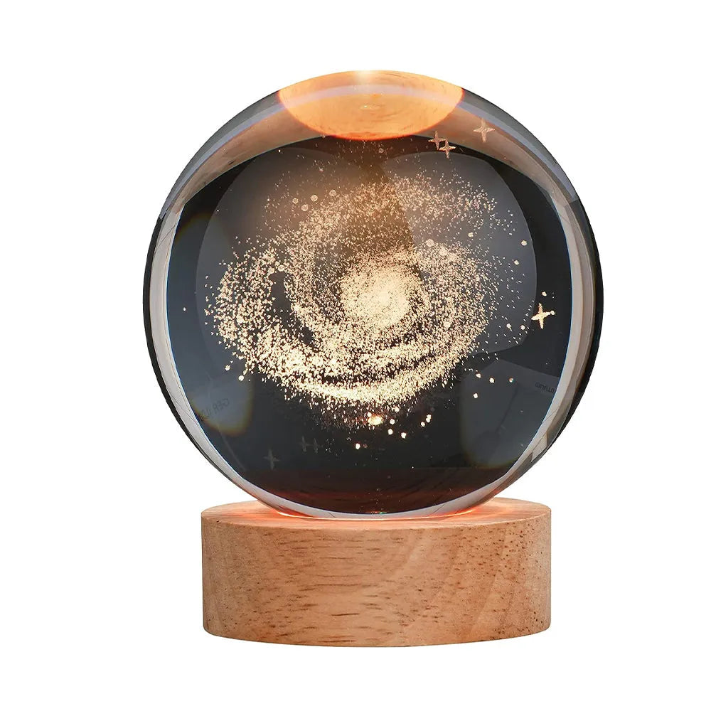 Vibe Geeks Crystal Ball Lamp with Wooden Base for Beside Table USB-Rechargeable-5