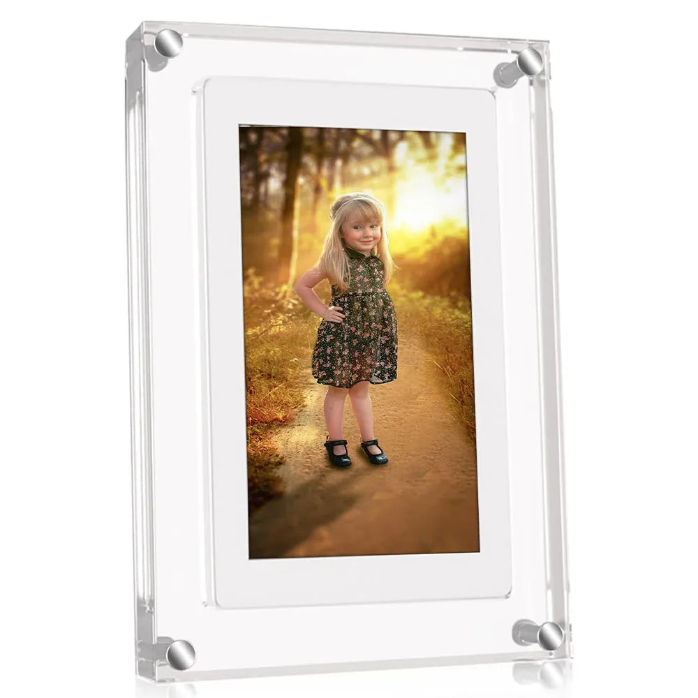 Vibe Geeks 5 Inches Acrylic Digital Video Frame for Home Décor and Heartfelt Gift USB -Rechargeable-2