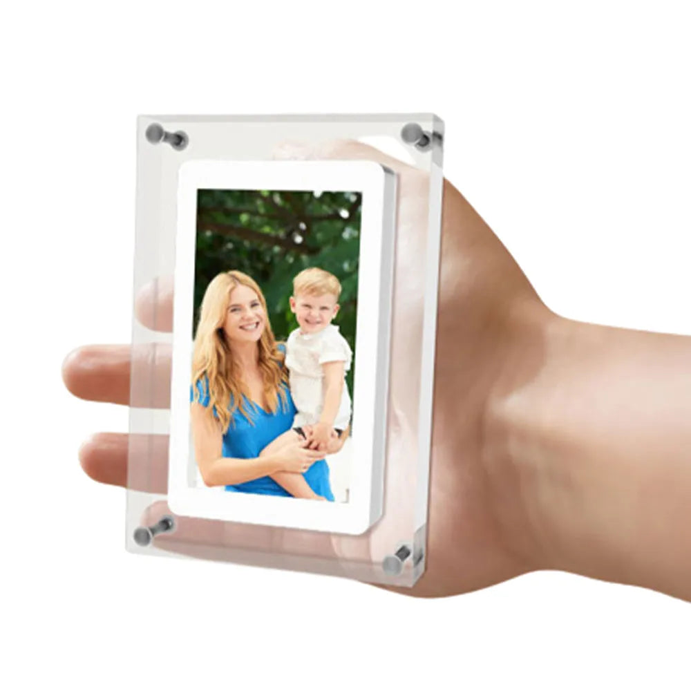 Vibe Geeks 5 Inches Acrylic Digital Video Frame for Home Décor and Heartfelt Gift USB -Rechargeable-3