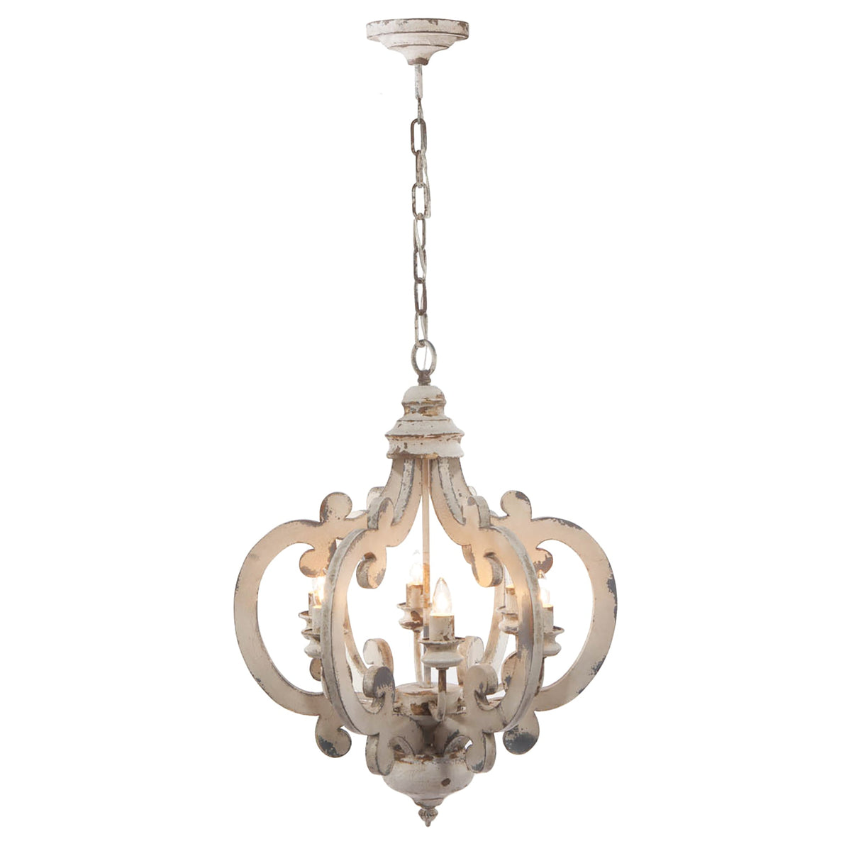 French Country Wood Chandelier