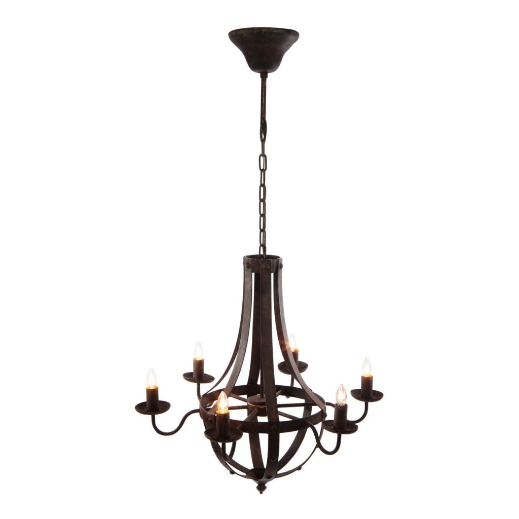 6-Light Metal Chandelier