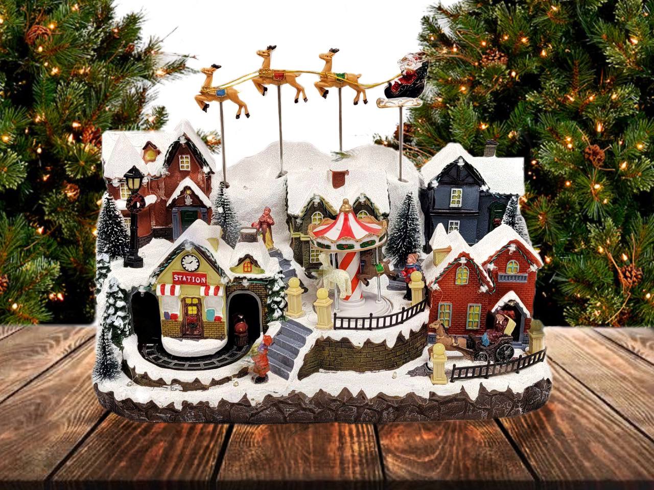 Snow-covered Village Christmas Decoration. Christmas Village F07M4-18-1