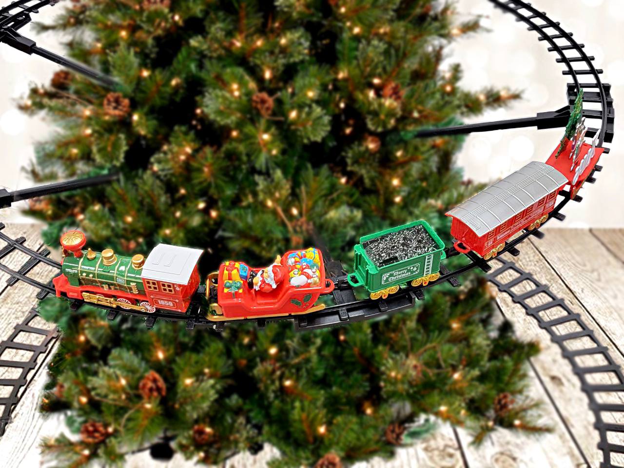 Christmas Train with Christmas Tree Stand F07M4-35-W268-1