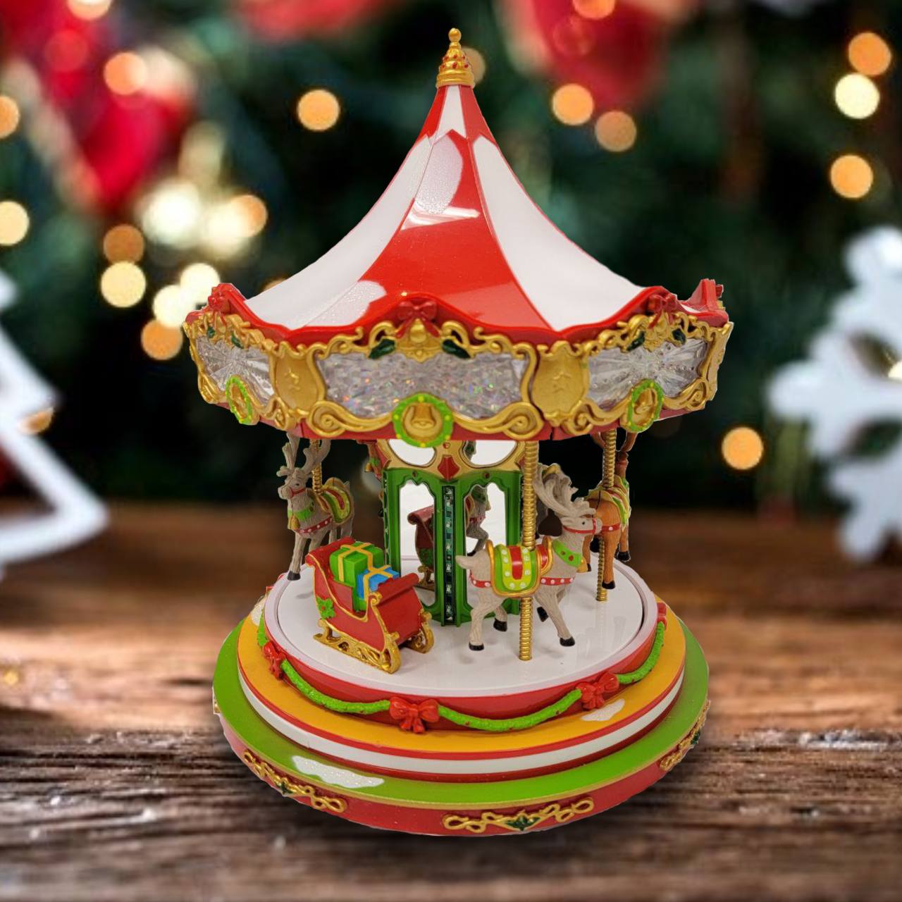 Christmas Carousel Decoration. Christmas Village F07M3-5-FQ24066-1