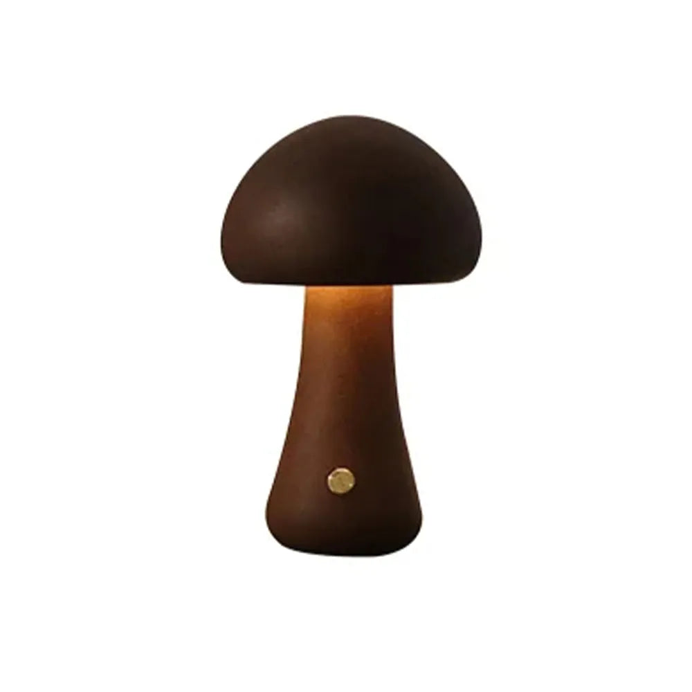 Vibe Geeks Wooden Mushroom Led Usb Rechargeable Night Light For Bedroom-0