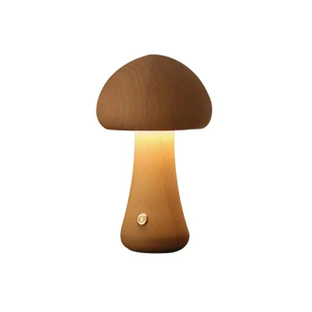 Vibe Geeks Wooden Mushroom Led Usb Rechargeable Night Light For Bedroom-1