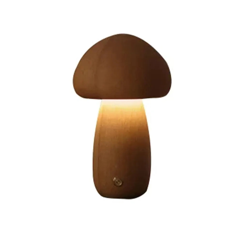 Vibe Geeks Wooden Mushroom Led Usb Rechargeable Night Light For Bedroom-3