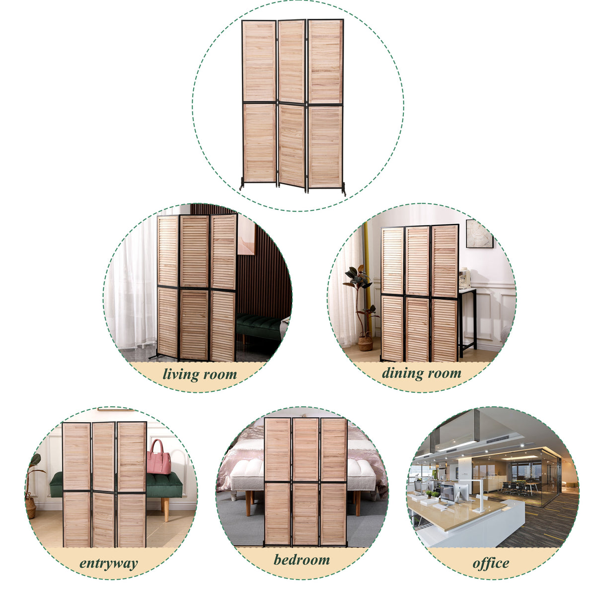 3 Panel Room Dividers And Folding Privacy Screen