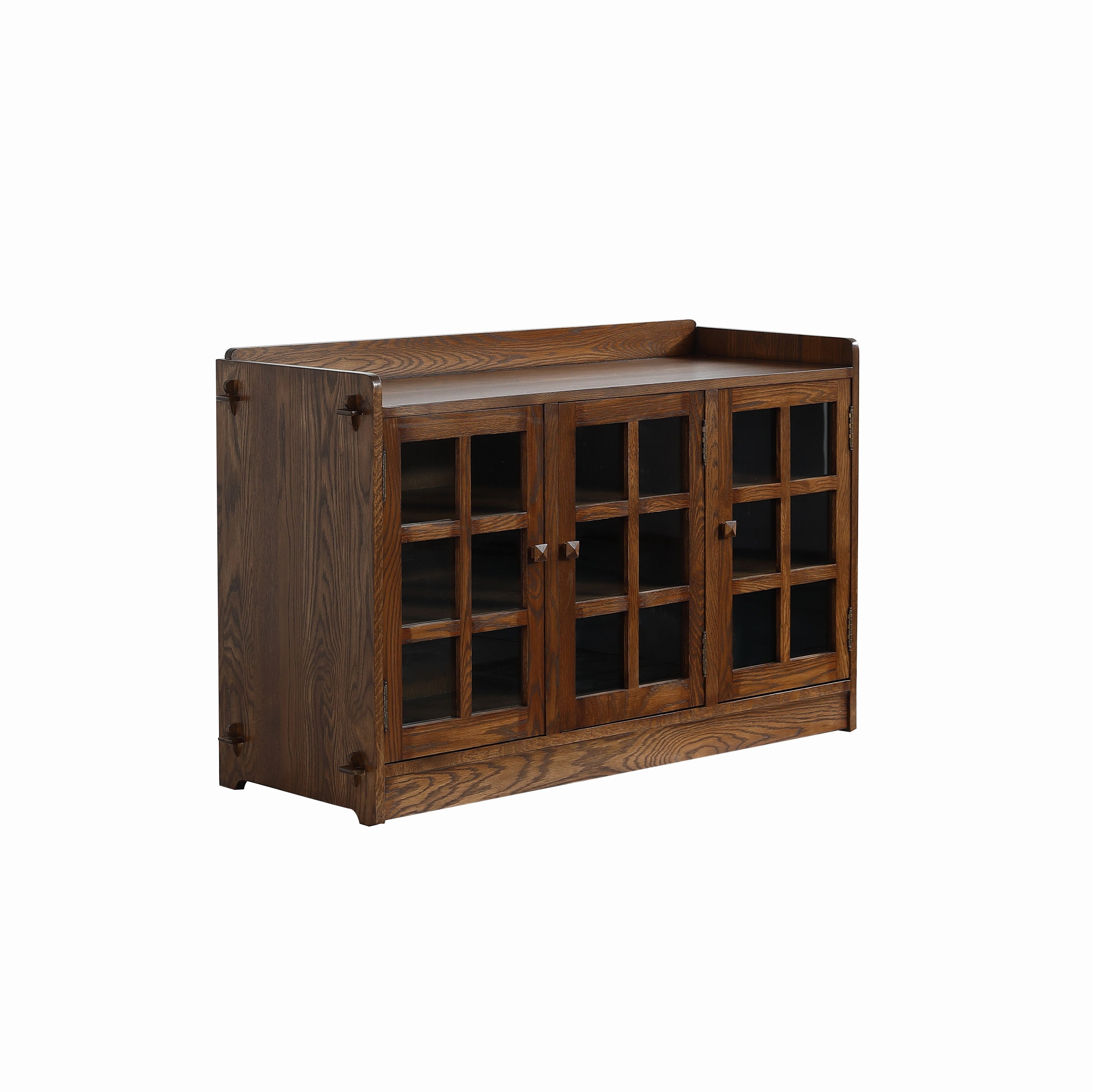 Mission Oak 3 Door Console, TV Stand - Walnut (W1)