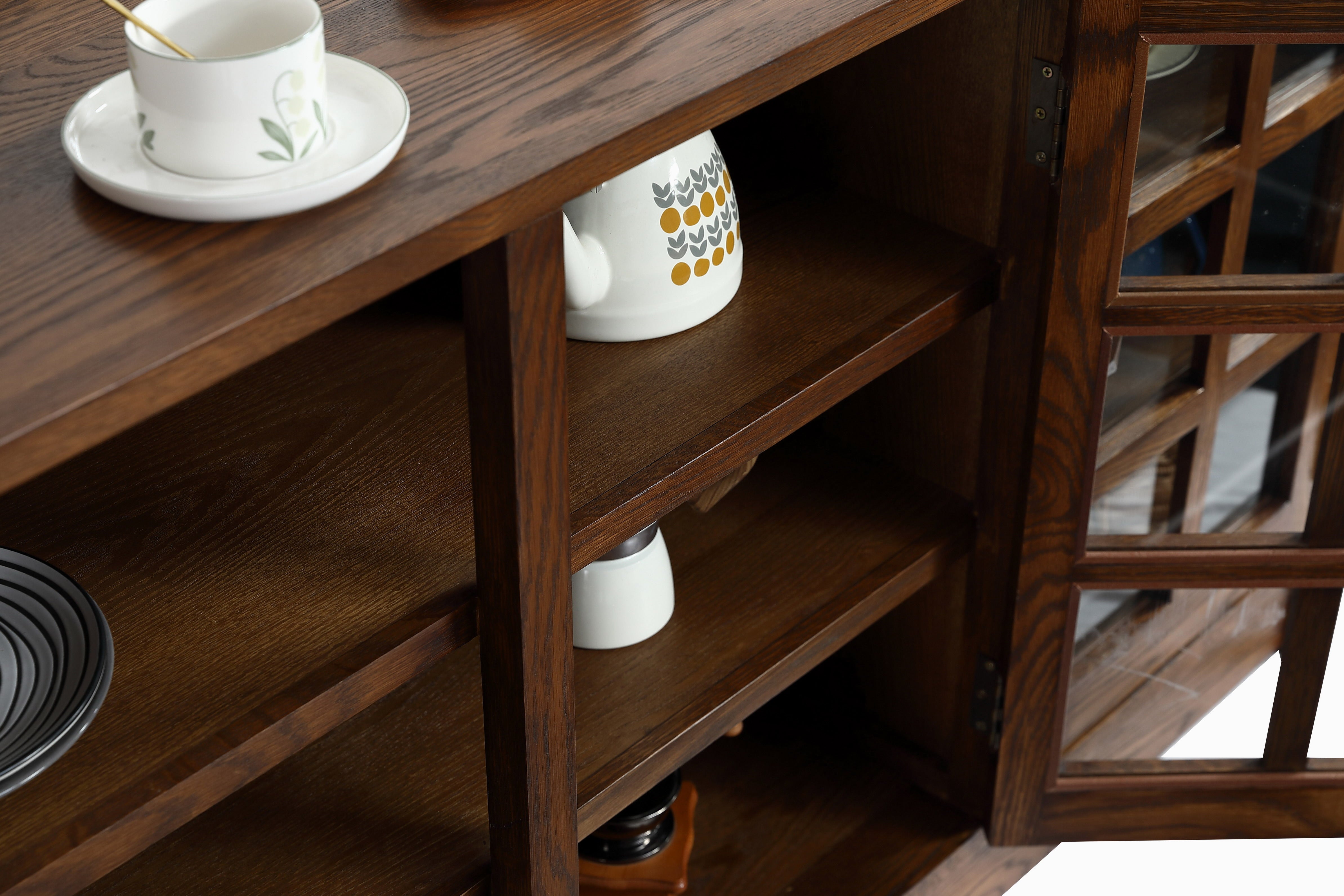 Mission Oak 3 Door Console, TV Stand - Walnut (W1)