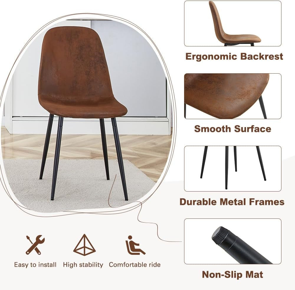 Walnut Extendable Dining Table Set Six Chairs Upholstered