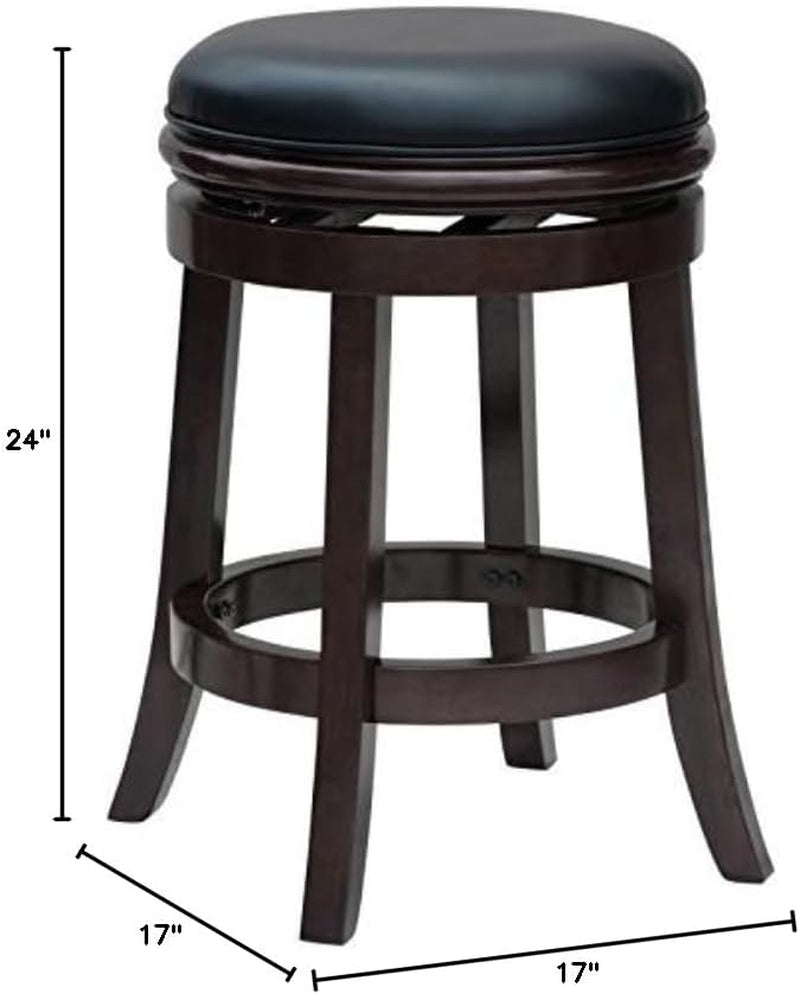 Backless Counter Height Bar Stool 24 Inch Cherry Color