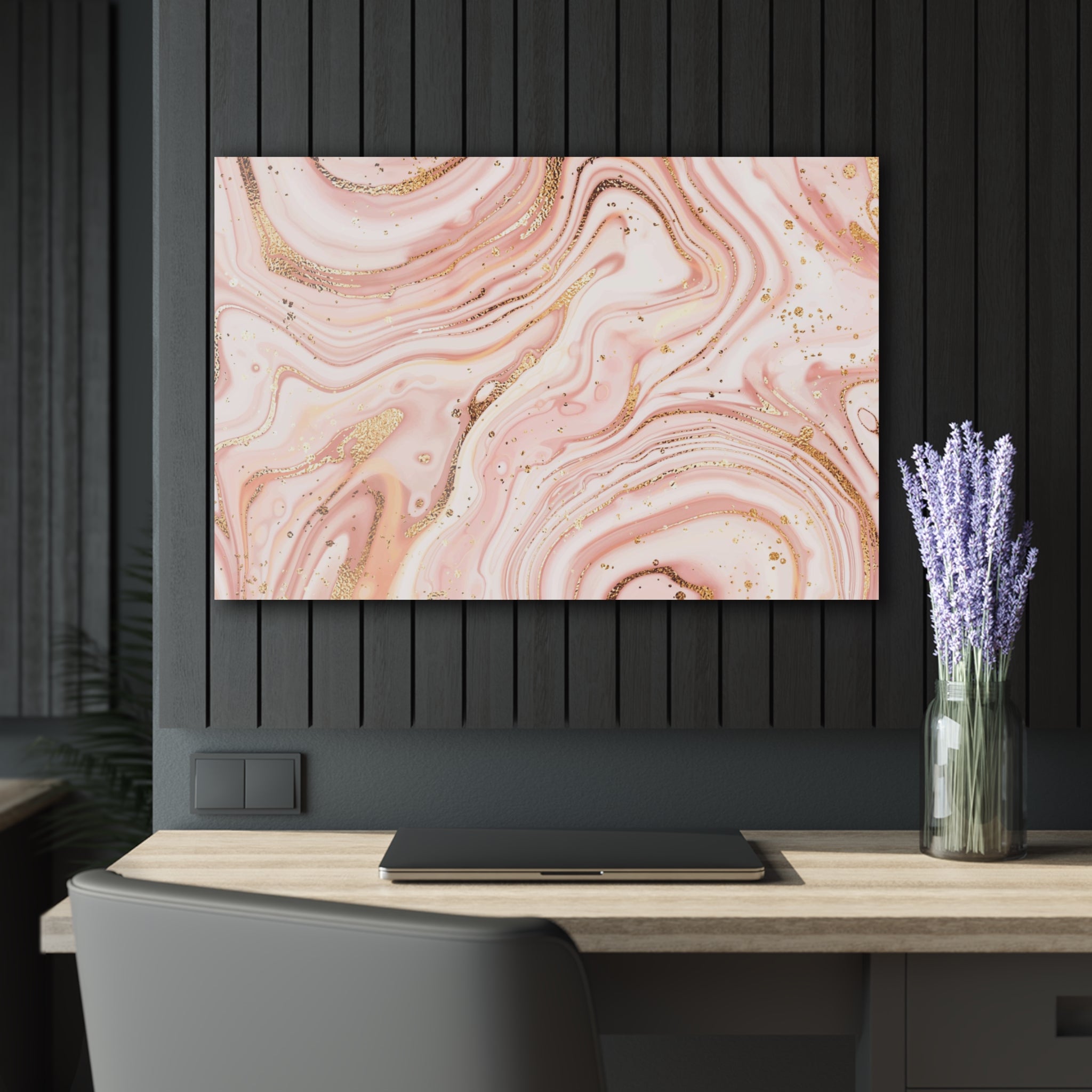 Agate beige, wall decor, tempered glass wall art stone pattern.