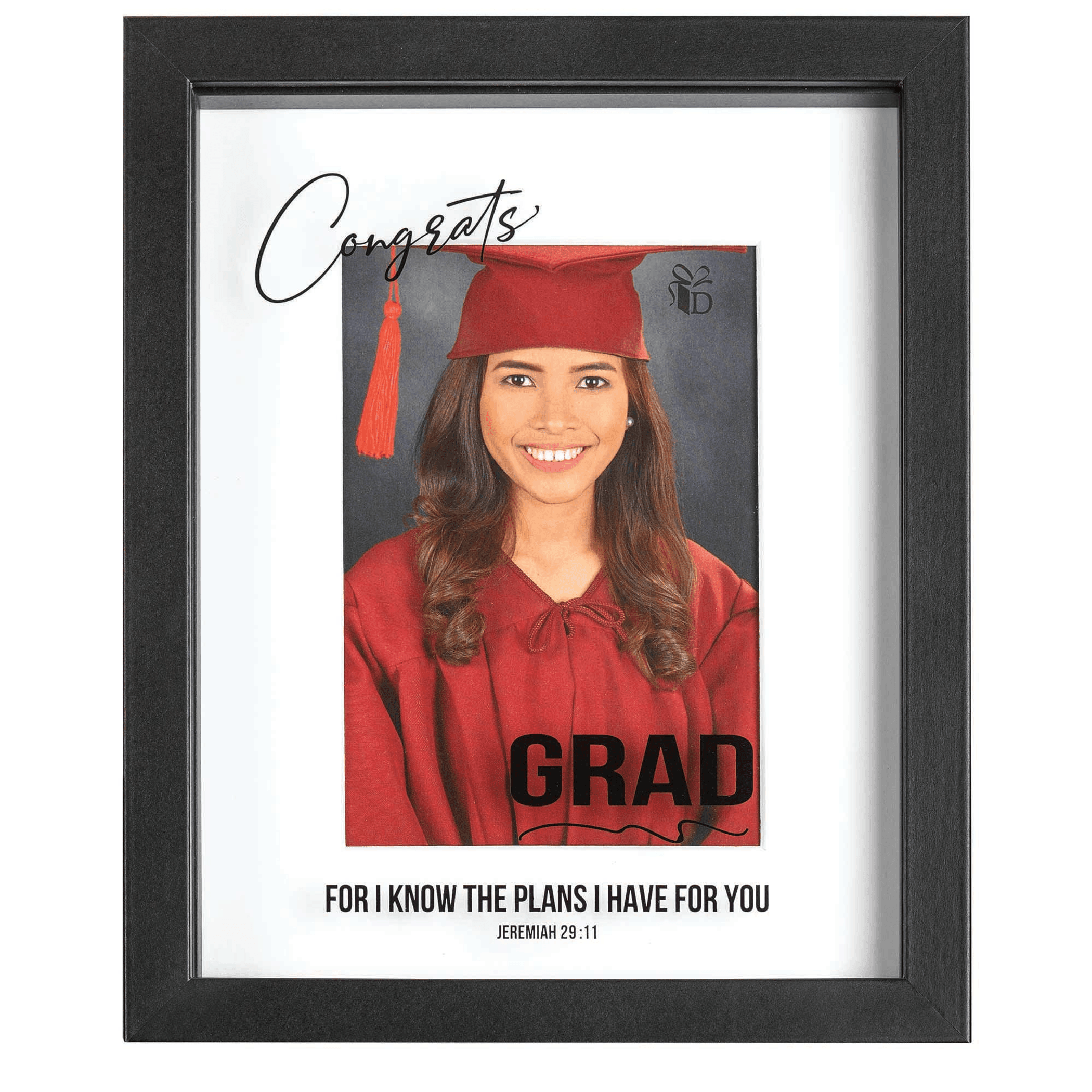 Elegant "Congrats Grad" Framed Wall Display With Jeremiah 29:11 - PRHOMZ