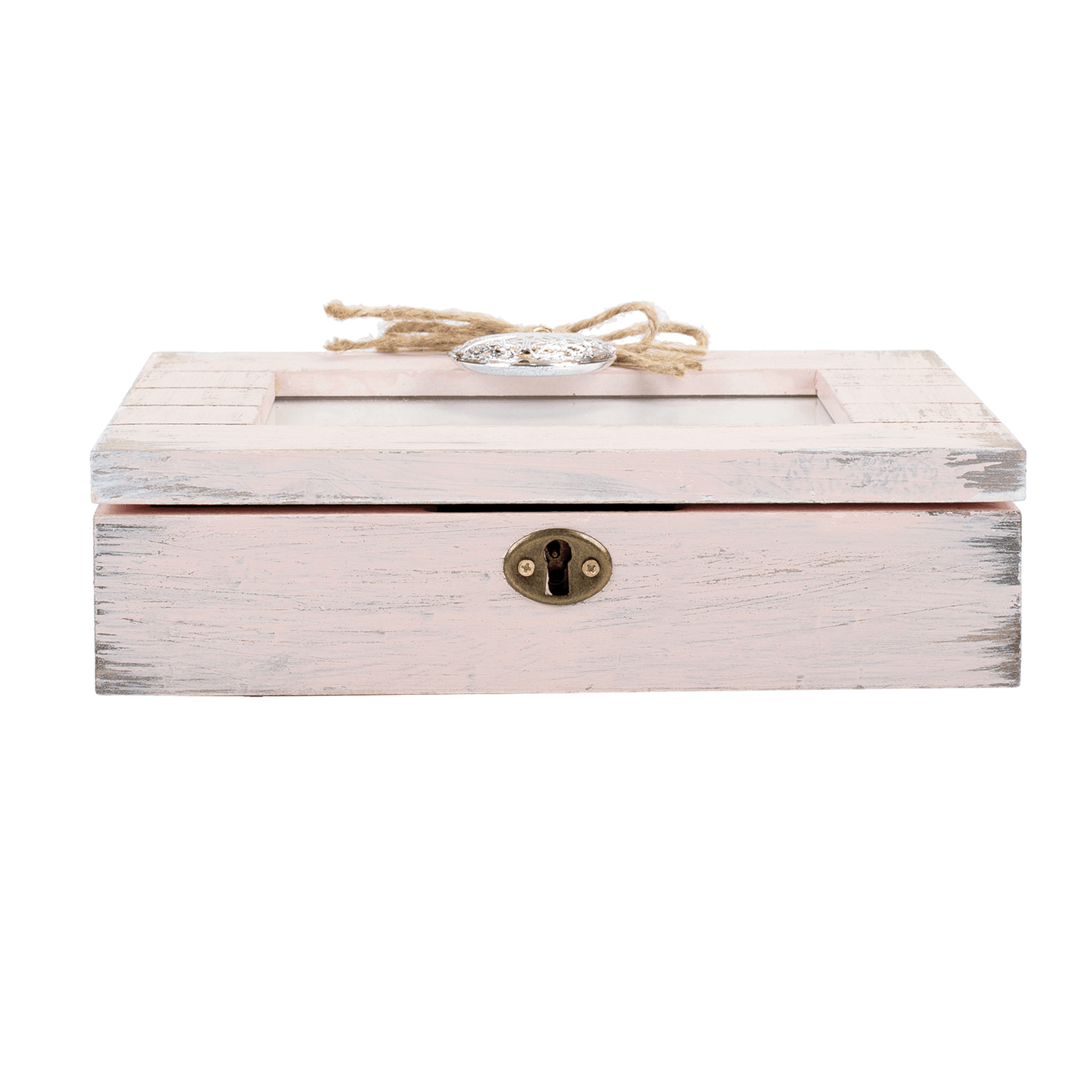 Rustic Pink Locket Musical Keepsake Box With Photo Frame - PRHOMZ