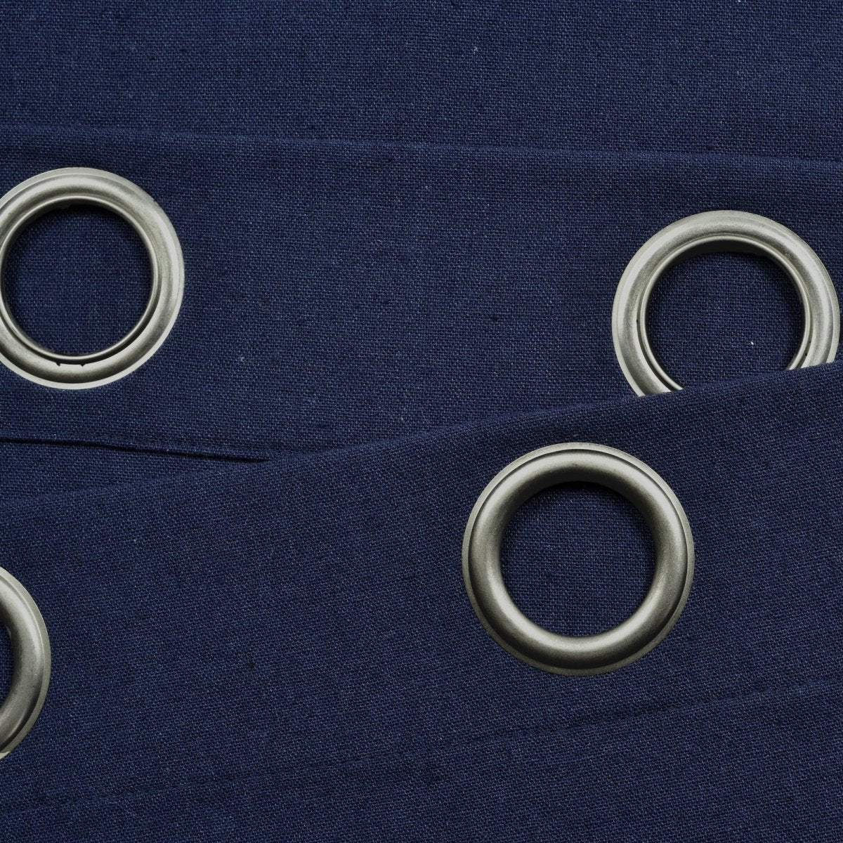 Faux Linen Grommet Window Curtain Panel Set