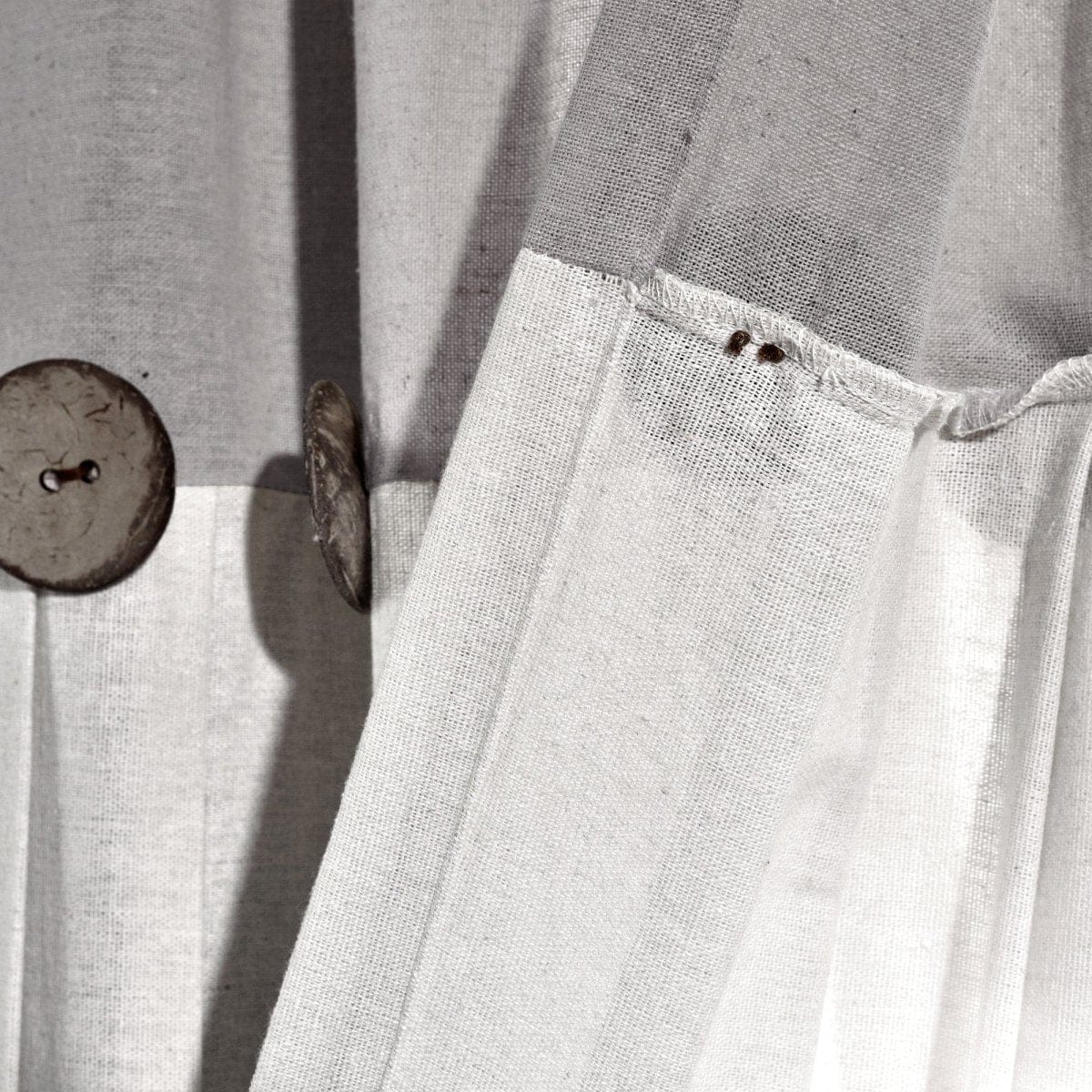 Linen Button Kitchen Window Tiers Set