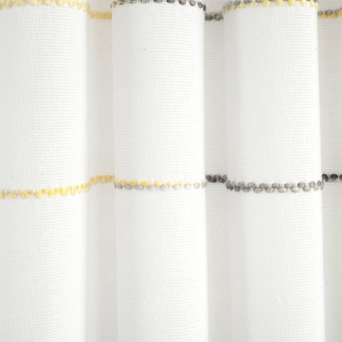 Farmhouse Boho Stripe Woven Tassel Yarn Dyed Recycled Cotton Blend Window Curtain Panel Set