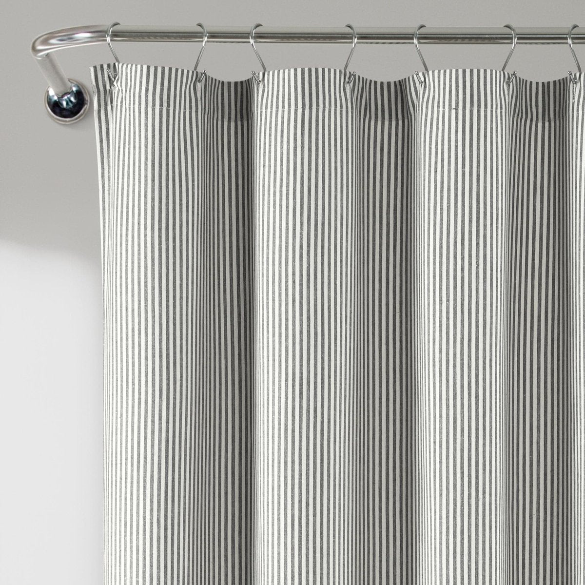 Farmhouse Vintage Stripe Yarn Dyed Recycled Cotton Blend Shower Curtain