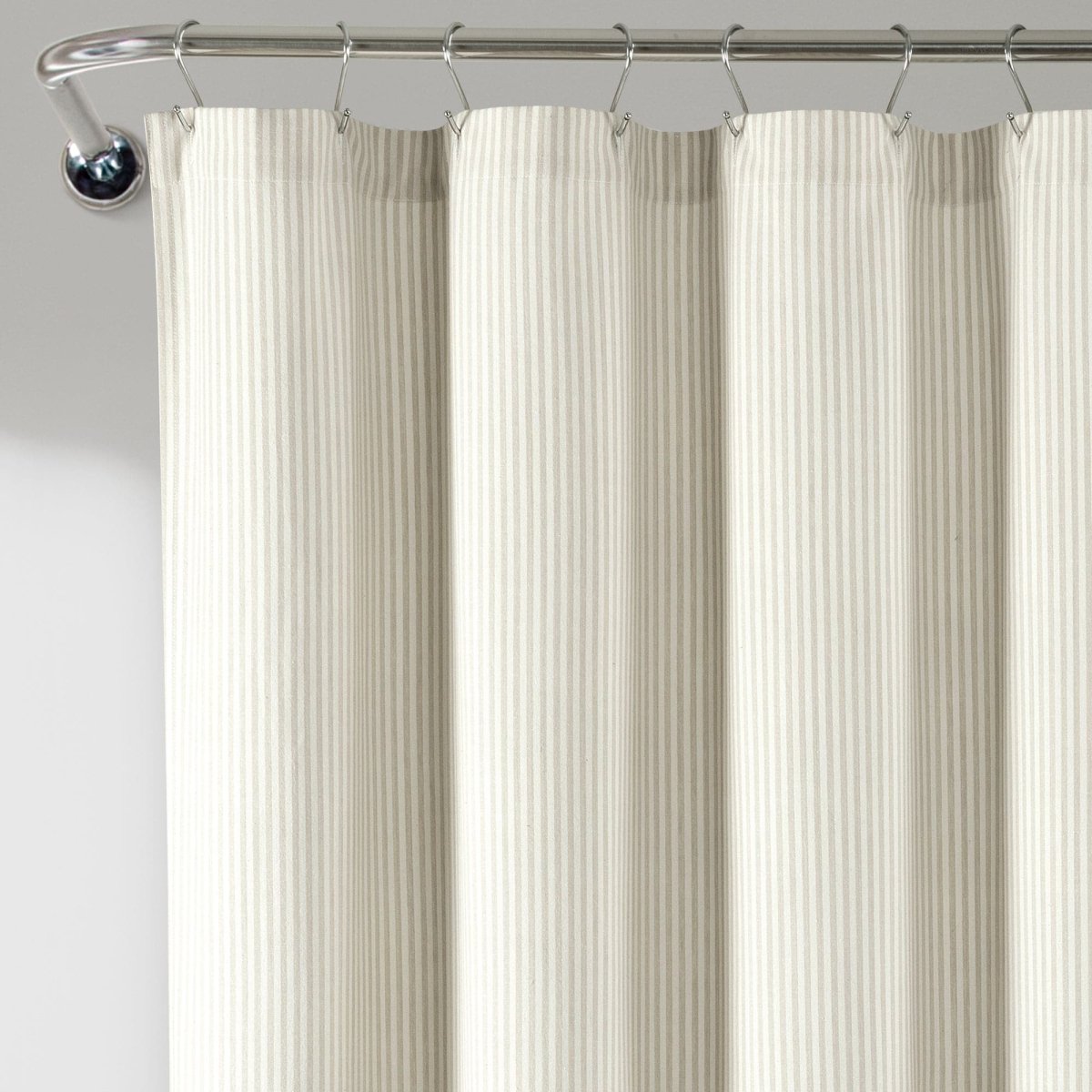 Farmhouse Vintage Stripe Yarn Dyed Recycled Cotton Blend Shower Curtain