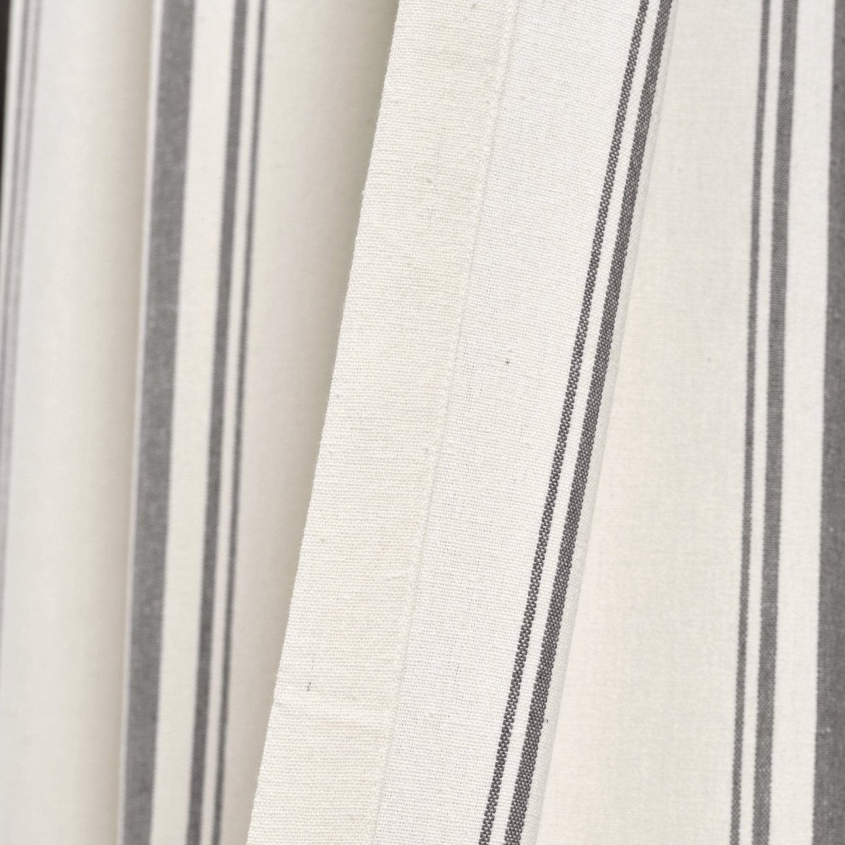 Farmhouse Stripe Yarn Dyed Recycled Cotton Blend Window Curtain Panel Set