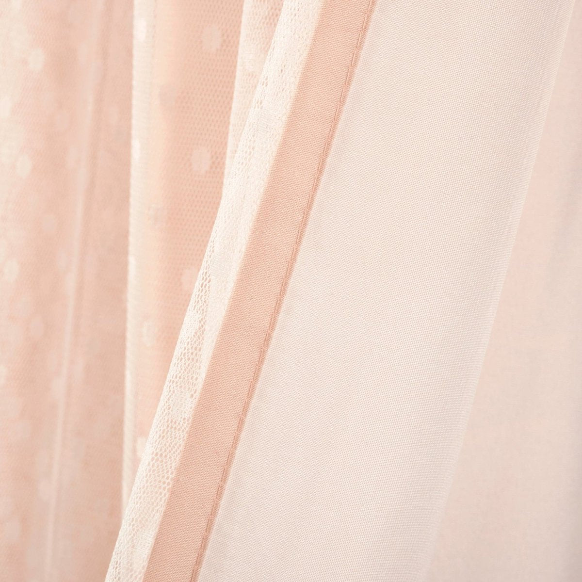 Cottage Polka Dot Sheer Window Curtain Panel Set