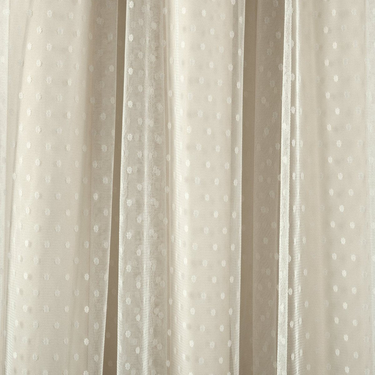 Cottage Polka Dot Sheer Window Curtain Panel Set