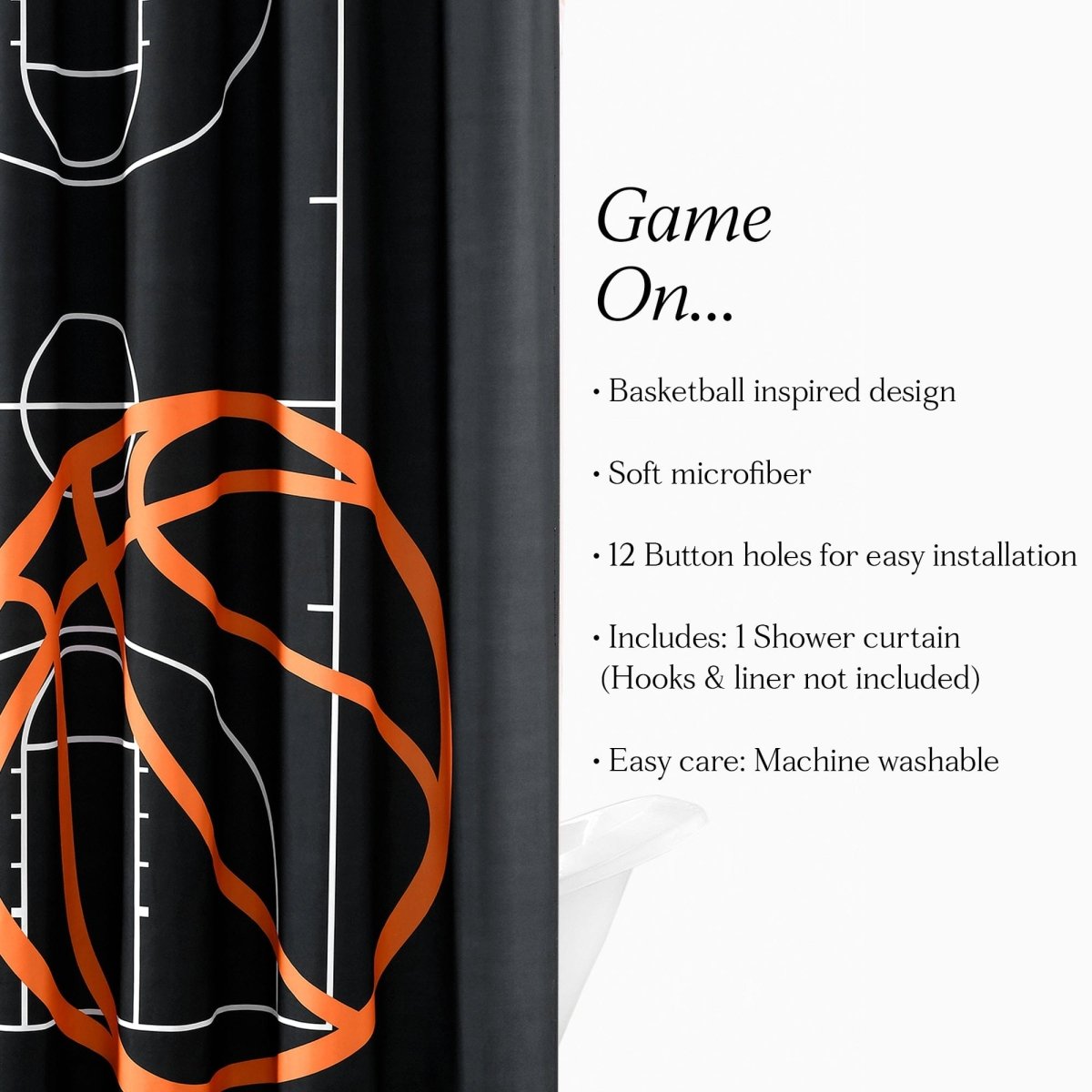 Basketball Game Shower Curtain