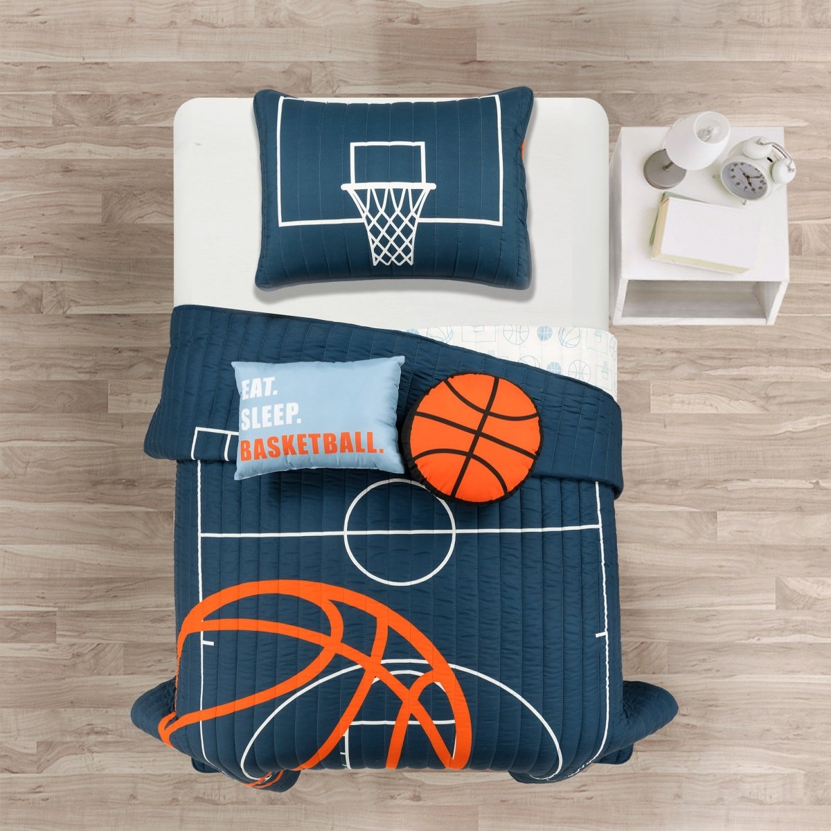 Basketball Game Reversible Quilt Set