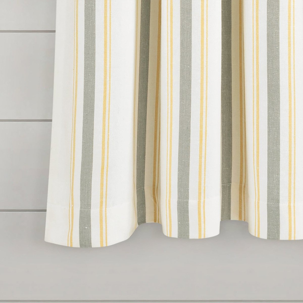 Farmhouse Stripe Yarn Dyed Recycled Cotton Blend Window Curtain Panel Set