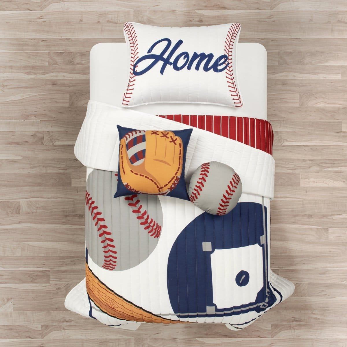 Baseball Game Reversible Oversized Kids Quilt Set