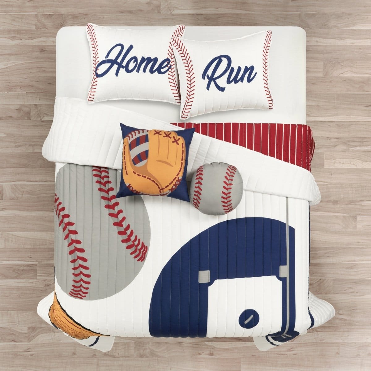 Baseball Game Reversible Oversized Kids Quilt Set