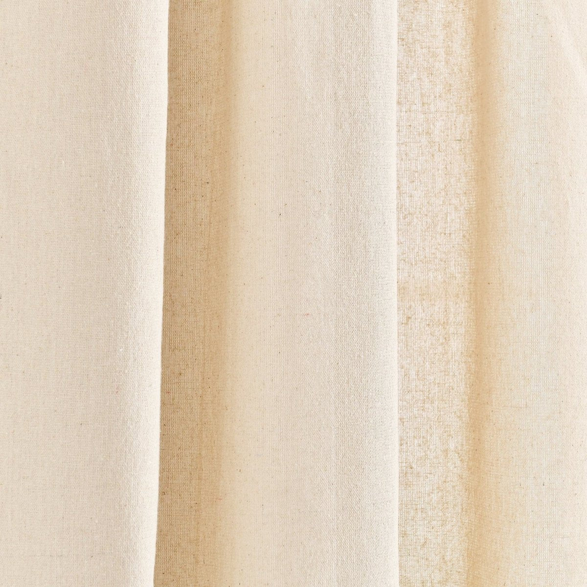 Modern Faux Linen Embroidered Edge With Attached Valance Window Curtain Panel Set