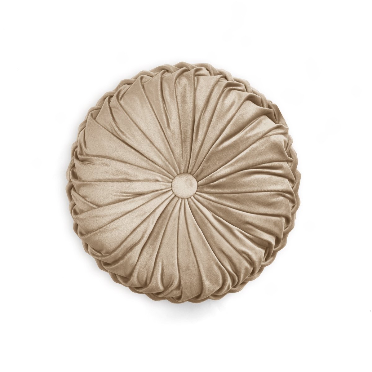 Round Pleated Soft Velvet Throw Pillow