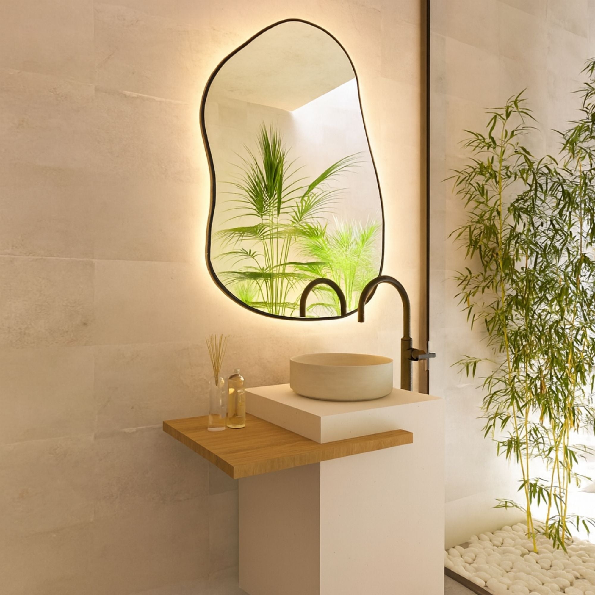 Sienna Asymmetrical Mirror - Handmade Irregular Wall Mirror
