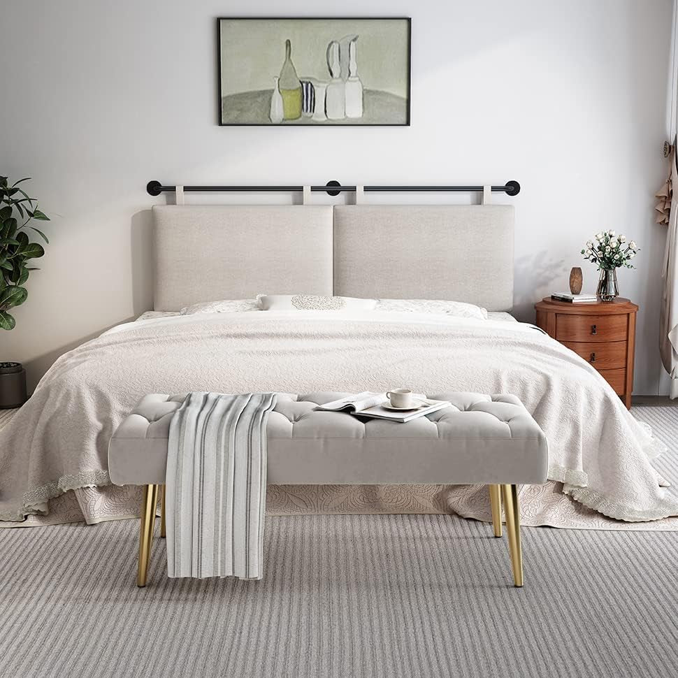 Adjustable Wall Mounted Queen Size Headboard with Tufting